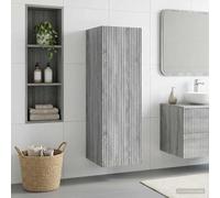 Ordellia Cabinet de Salle de Bain Mural Sonoma Gris en Bois d ingénierie 33 x 34,5 x 100 cm pour Rangement Suspendu organise Vasque sous Placard