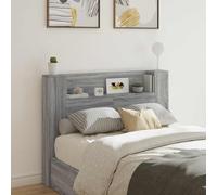 Ordellia Cabinet de tête de lit Gris Sonoma en Bois d ingénierie, étagères murales avec LED RGB télécommande, Rangement pour Livres et décoration, pour Chambre