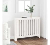 Ordellia Cache-radiateur blanc en pin massif 108,5 x 19 x 84 cm, design à lamelles, accessoire de radiateur pour rénovation, avec fonction de rangement