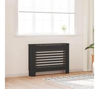 Ordellia Cache-radiateur noir en MDF 112 x 19 x 81,5 cm avec lattes horizontales pour salon, montage mural, accessoires de radiateur, couverture moderne pour décoration et étagère