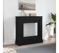 Ordellia Cadre de cheminée en chêne Noir 90x30x90 cm en Bois d'ingénierie pour Foyer électrique avec étagère Pratique et Fixation Murale