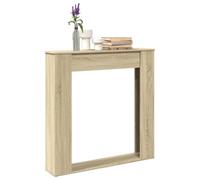 Ordellia Cadre de cheminée en chêne Sonoma - 100 x 20 x 100 cm - Étagère pour cheminée électrique - Compatible avec flammes LED - Support mural - Facile d'entretien - Charge maximale de 30 kg - Pour