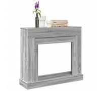 Ordellia Cadre de cheminée Sonoma Gris 100x30x87,5 cm en Bois d'ingénierie avec étagère pour Flammes LED sécurisées et décoratives, adapté à Un Foyer électrique ou poêle à Bois