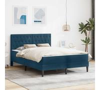 Ordellia Cadre de Lit avec Matelas Bleu 160x200 cm Velours Tête de Lit en Contreplaqué Sommier Espace de Rangement sous le Lit Chambre King Size Ergonomique Respirant