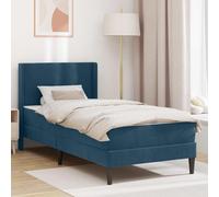 Ordellia Cadre de lit avec Matelas en Velours Bleu 80 x 200 cm, Support en contreplaqué, Ensemble literie pour Chambre Adulte ou Enfant, avec sommier Ergonomique, respire, hypoallergénique