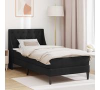 Ordellia Cadre de lit avec Matelas en Velours Noir 90 x 200 cm, Support Fixe, Ergonomique, pour Chambre Adulte ou Enfant, Design Moderne et Facile à Entretenir