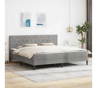 Ordellia Cadre de lit avec Matelas Gris Clair 180 x 200 cm en Velours Moderne avec tête de lit Confort et Rangement, Design épuré pour Chambre élégante et Pratique