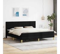 Ordellia Cadre de lit avec Matelas Noir 180 x 200 cm Tissu Robuste et Design Sobre pour Chambre Moderne avec Rangement intégré, Base Stable en contreplaqué, Assemblage Facile