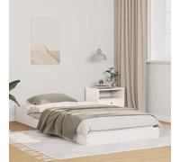Ordellia Cadre de lit Blanc en pin Massif 90 x 200 cm, lit Plateforme Solide et Durable pour Chambre, mobilier Fonctionnel et Design épuré, Support Matelas 110 kg, idéal Espace Cosy