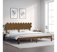 Ordellia Cadre de lit en Bois de pin Massif Marron Miel 200x200cm avec Lattes en contreplaqué, Support Robuste pour Chambre, Design Rustique Durable et Confortable