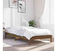 Ordellia Cadre de lit en Bois de pin Massif Marron Miel pour Matelas 90 x 190 cm 3FT Simple, Cadre Robuste avec Lattes Pratiques pour Chambre à Coucher, mobilier Pratique et Stable