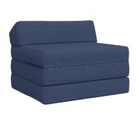 Ordellia Canapé-lit Pliable Bleu en Tissu 100% Polyester, Matelas Mousse 200 x 70 x 10 cm, Housse Amovible zippée, pour 1 Place Salon Chambre, Couchage d appoint
