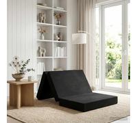 Ordellia Canapé-lit pliable noir en velours, canapé pliable 2 en 1 pour chambre à coucher et salon, housse amovible, gain de place, convertible, solution confortable pour les petits espaces