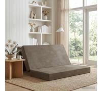 Ordellia Canapé-lit pliant, 140 x 67 x 45 cm, gris clair, en velours, lit d'invités, matelas, surmatelas, matelas roulant pour chambre à coucher, chambre d'enfant, respirant et lavable