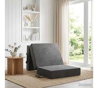 Ordellia Canapé-lit pliant gris foncé en velours, 90 x 63 x 45 cm, pliable et convertible, peu encombrant, pour salon, chambre à coucher, avec housse déhoussable, respirant