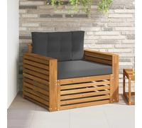 Ordellia Canapé Module Jardin extérieur en Bois d'acacia Massif et Polyester, canapé modulable terrasse Salon Fauteuil Angle Banquette avec Coussin, Dossier