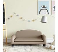 Ordellia Canapé pour enfant Cappuccino 70 x 45 x 30 cm en cuir synthétique rembourré avec cadre en bois de pin pour chambre d'enfant, 50 kg pour 3 à 6 ans
