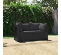 Ordellia Canapés de Jardin en résine tressée Noire 2 pièces avec Coussins, Cadre Acier laqué, Module d’Angle 72 x 72 x 63 cm, pour terrasse Balcon Piscine, détente en extérieur