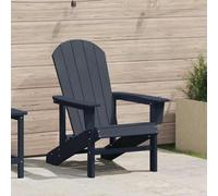 Ordellia Chaise Adirondack Bleu Marine en HDPE 82 x 74 x 92 cm, Fauteuil extérieur avec accoudoirs Larges, Dossier incliné, Assise 36 cm pour Jardin, terrasse, Balcon, Patio et détente