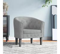 Ordellia Chaise Cabriolet Gris Clair en Velours 70 x 56 x 68 cm, Fauteuil d appoint avec accoudoirs, Dossier et siège rembourré, capacité 110 kg pour Salon Chambre Bureau détente