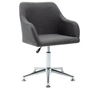 Ordellia Chaise de bureau pivotante en tissu gris foncé à 360 degrés avec vérin à gaz, dossier ergonomique, siège réglable en hauteur pour bureau à domicile, bureau et étude