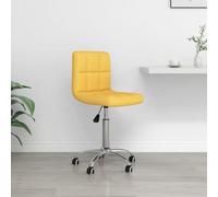 Ordellia Chaise de bureau pivotante jaune moutarde avec revêtement en tissu 40 x 47 x 74,5 à 86 cm, roulettes et vérin à gaz, pour home office, hauteur réglable pour une position assise flexible