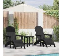 Ordellia Chaise de Jardin 2 pcs Noir en polyéthylène 83 x 74 x 92 cm, Dossier et accoudoirs, Fauteuil empilable pour terrasse Patio Balcon détente