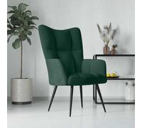 Ordellia Chaise de Relaxation en Velours Vert foncé, Cadre en Acier, Dimensions 61 x 70 x 96,5 cm, Fauteuil pivotant Relax inclinable, Max 110 kg, pour Salon Bureau Lecture détente