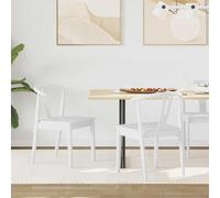 Ordellia Chaise de Salle à Manger en Bois de Caoutchouc Massif laqué Blanc, 2 pcs, Dossier et Coussin d Assise, pour Cuisine Salle à Manger Bureau, Style Vintage