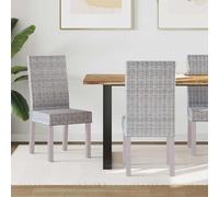 Ordellia Chaise de Salle à Manger en Rattan tissé à la Main, Lot de 2, Structure en Bois de Mahogany Massif, 45 x 54 x 93 cm, pour Cuisine, Salon, Repas Moderne