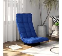 Ordellia Chaise de sol pivotante bleue en tissu avec rembourrage en mousse, chaise pliante, réglable à 5 angles, rotation à 360 °, chaise de sol pour méditer, jouer, lire, regarder la télévision