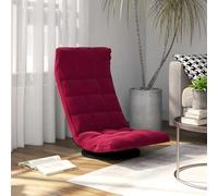 Ordellia Chaise de sol pivotante en velours rouge bordeaux, pliable et réglable, fauteuil de sol avec rembourrage et dossier, rotation à 360 degrés pour jouer, lire, regarder la télévision, se