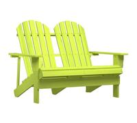 Ordellia Chaise Fauteuil Adirondack 2 Places en Bois de Sapin Massif Vert, siège Banc avec accoudoir et Dossier, pour Jardin extérieur terrasse Balcon Patio, détente et Repas