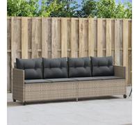 Ordellia Chaise Longue Bain Soleil en résine tressée Gris Clair, transat extérieur avec Coussin, Dossier et accoudoir, Fauteuil Relax pour Jardin terrasse Balcon Piscine Plage Patio