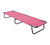 Ordellia Chaise Longue Pliable Acier Rose, Bain Soleil transat en Toile Polyester 600D, lit chilienne inclinable 120 kg, pour Jardin terrasse Balcon Piscine Plage extérieur Camping détente Repos