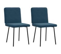 Ordellia Chaises à Manger Lot de 2 Bleu en Velours, Chaise Fauteuil avec Pied Bois métal, Assise Mousse, Dossier 45 x 54 x 83 cm, Meuble pour Cuisine Salle Manger Repas Design Moderne