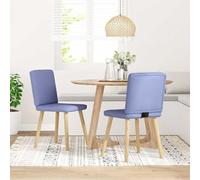 Ordellia Chaises à Manger Lot de 2 Bleu Jean en Tissu, siège rembourré en Mousse, Structure métal et Bois, 45 x 54 x 86 cm, Dossier Confortable pour Cuisine Salle Manger Repas Style Moderne