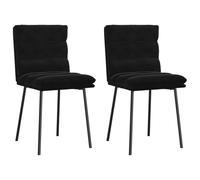Ordellia Chaises à Manger Lot de 2 en Velours Noir, Chaise Fauteuil Ergonomique, siège rembourré, Dossier Stable métal et contreplaqué, pour Cuisine Salle à Manger Repas, 45 x 54 x 83 cm