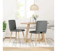 Ordellia Chaises à Manger Lot de 2 Gris foncé, Tissu Polyester, Dossier en Bois et métal, Assise rembourrée en Mousse, 45 x 54 x 86 cm, pour Cuisine Salle à Manger Repas Design Moderne