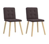 Ordellia Chaises à Manger Lot de 2 Marron foncé, Tissu Polyester, Cadre Bois métal, Dimensions 45 x 54 x 86 cm, Dossier et Assise rembourrés pour Cuisine Repas bistrot