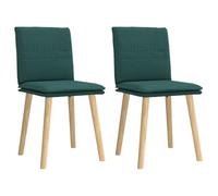 Ordellia Chaises à Manger Lot de 2 Vert foncé en Tissu Polyester, Structure Bois d’hévéa et métal, Assise rembourrée, Dossier Ergonomique, 45 x 54 x 86 cm, Salon Cuisine Repas