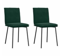 Ordellia Chaises à Manger Lot de 2 Vert foncé en Velours, Chaise Fauteuil Ergonomique avec Dossier, Assise rembourrée, métal et contreplaqué, 45 x 54 x 83 cm pour Cuisine, Repas, Salon