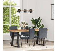 Ordellia Chaises à Manger Lot de 4 en Velours Gris foncé, Chaise Fauteuil pour Cuisine Salle à Manger, Dossier en Mousse, Pieds Bois métal, Assise 45 x 54 x 83 cm, Style Moderne