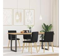 Ordellia Chaises à Manger Lot de 4 Noir, Chaise Fauteuil en Tissu, Dossier Confortable, Pied Bois métal, Meuble pour Cuisine Salle à Manger, 45 x 54 x 86 cm