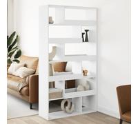 Ordellia Cloison de séparation Blanc en Bois d’ingénierie 100 x 33 x 187,5 cm, bibliothèque étagère Meuble Armoire vitrine Rangement avec 12 Niveaux pour Livre Dossier CD DVD Salon Bureau Maison