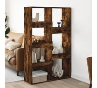 Ordellia Cloison de séparation chêne fumé en Bois d’ingénierie 100 x 33 x 155,5 cm avec 7 étagères pour bibliothèque Salon Bureau
