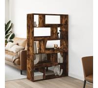 Ordellia Cloison de séparation chêne fumé en Bois d ingénierie, 100 x 33 x 156,5 cm avec 10 étagères, bibliothèque pour Salon Bureau Rangement Livres CD DVD