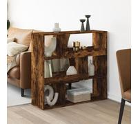 Ordellia Cloison de séparation chêne fumé en Bois d'ingénierie, bibliothèque étagère avec 6 Niveaux, Rangement Meuble Armoire pour Livre, Dossier, CD, DVD, Salon Bureau Maison, 100 x 33 x 94,5 cm