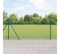 Ordellia Clôture hexagonale avec base en béton 25 x 1 m Vert forêt en acier PVC résistance aux intempéries système de sécurité délimitation jardin extérieur terrasse balcon