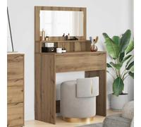 Ordellia Coiffeuse en chêne Artisan avec miroir plat, tiroir et grand espace de rangement, 80 x 39,5 x 135 cm, pour chambre à coucher et dressing